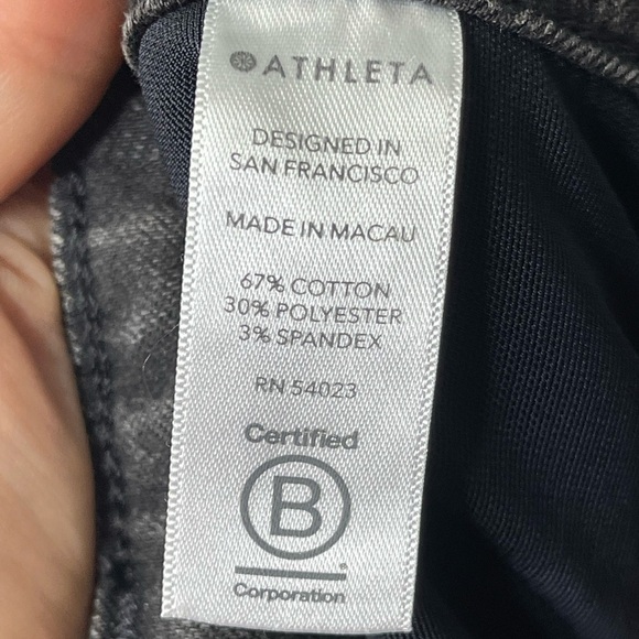Athleta Carbon Black Sculptek Jeans Skinny Metallic Denim Sz 6 Stretch Fitted - Picture 10 of 13